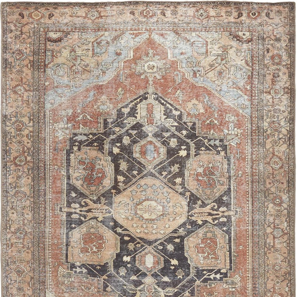 9 x 12 Orange Brown & Taupe Rug