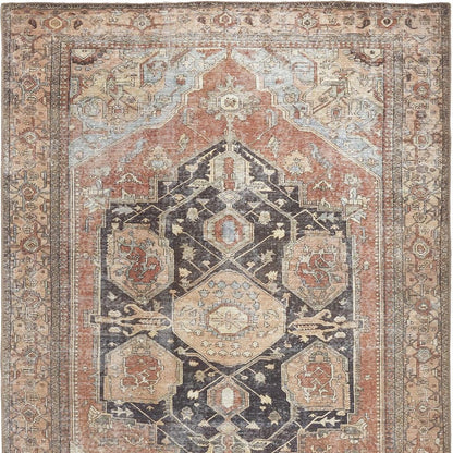 9 x 12 Orange Brown & Taupe Rug