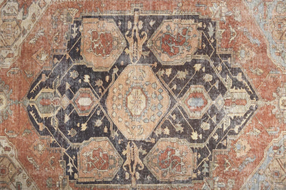 9 x 12 Orange Brown & Taupe Rug