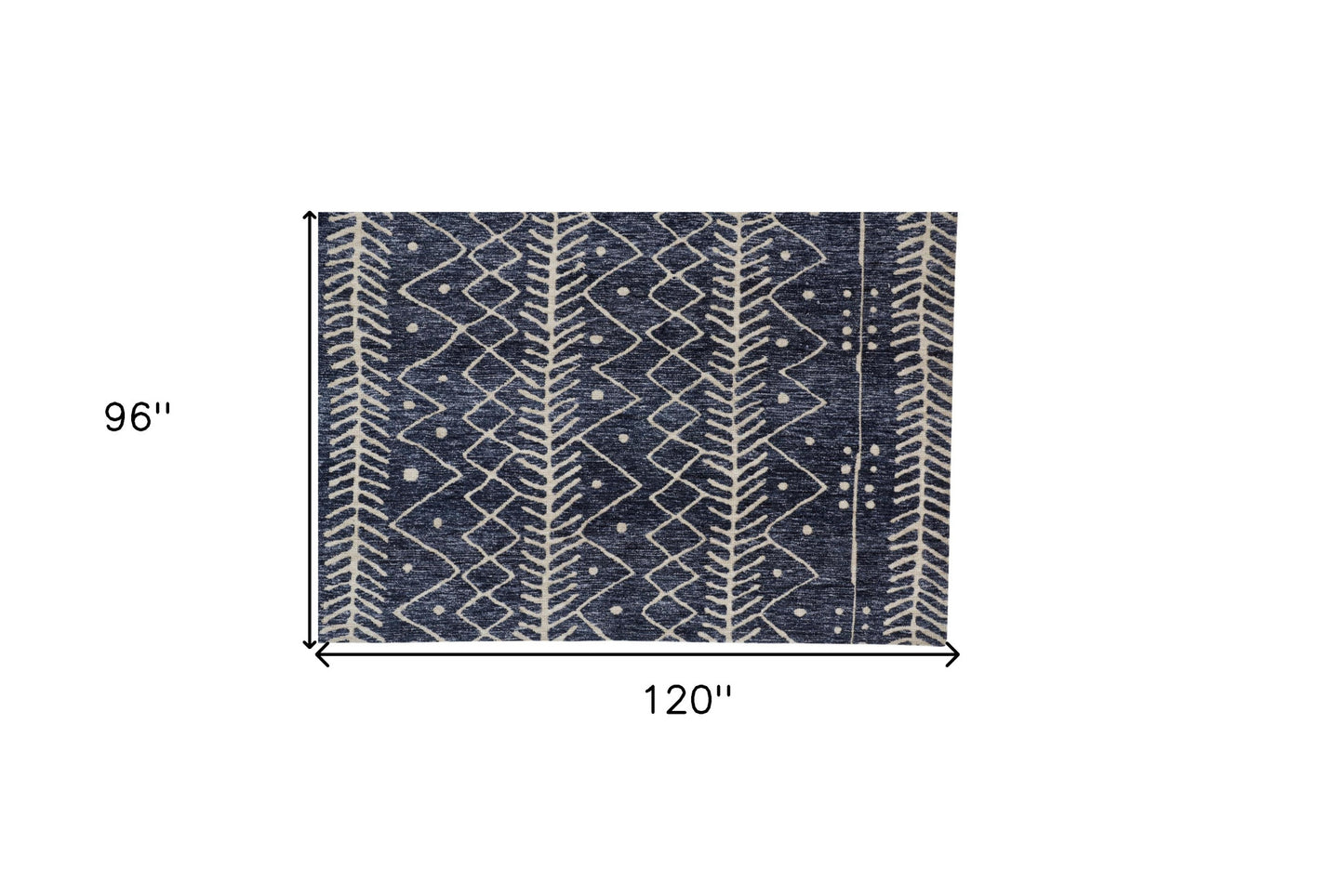8 x 10 Blue & Ivory Striped Stain Resistant Rug