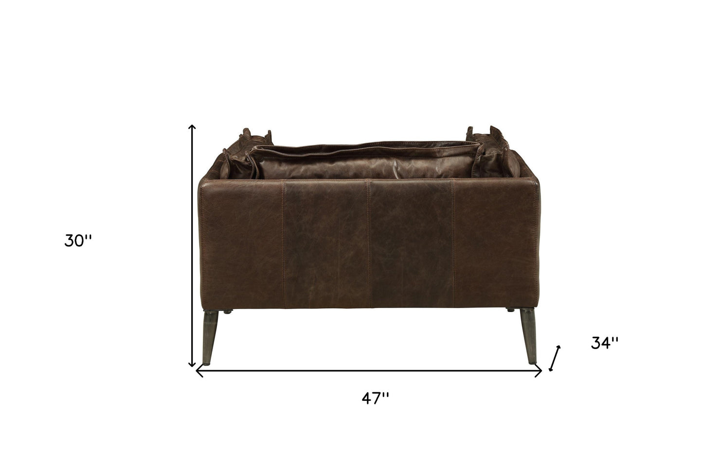 Brown & Black Top Grain Leather Chair and a Half