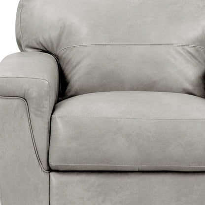 Gray & Brown Genuine Leather Arm Chair