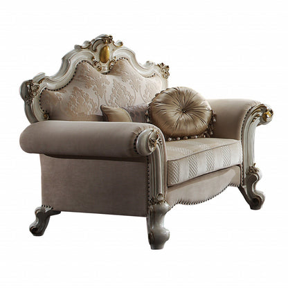 Pearl Fabric Floral Arm Chair