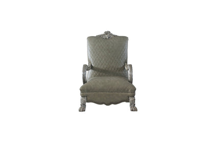Bone Faux Leather Arm Chair