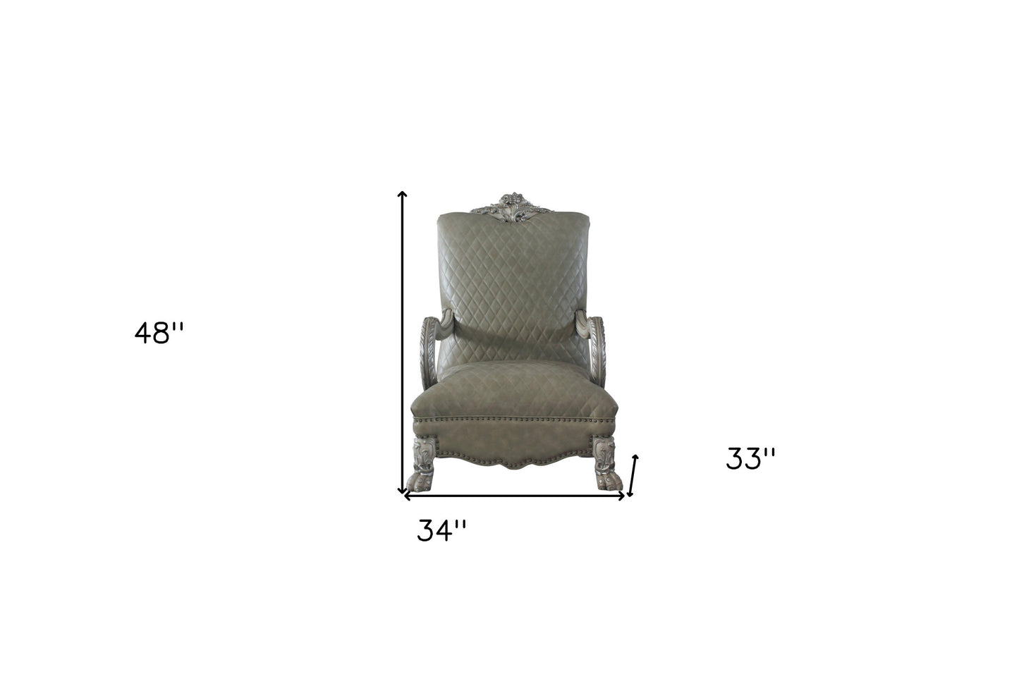 Bone Faux Leather Arm Chair
