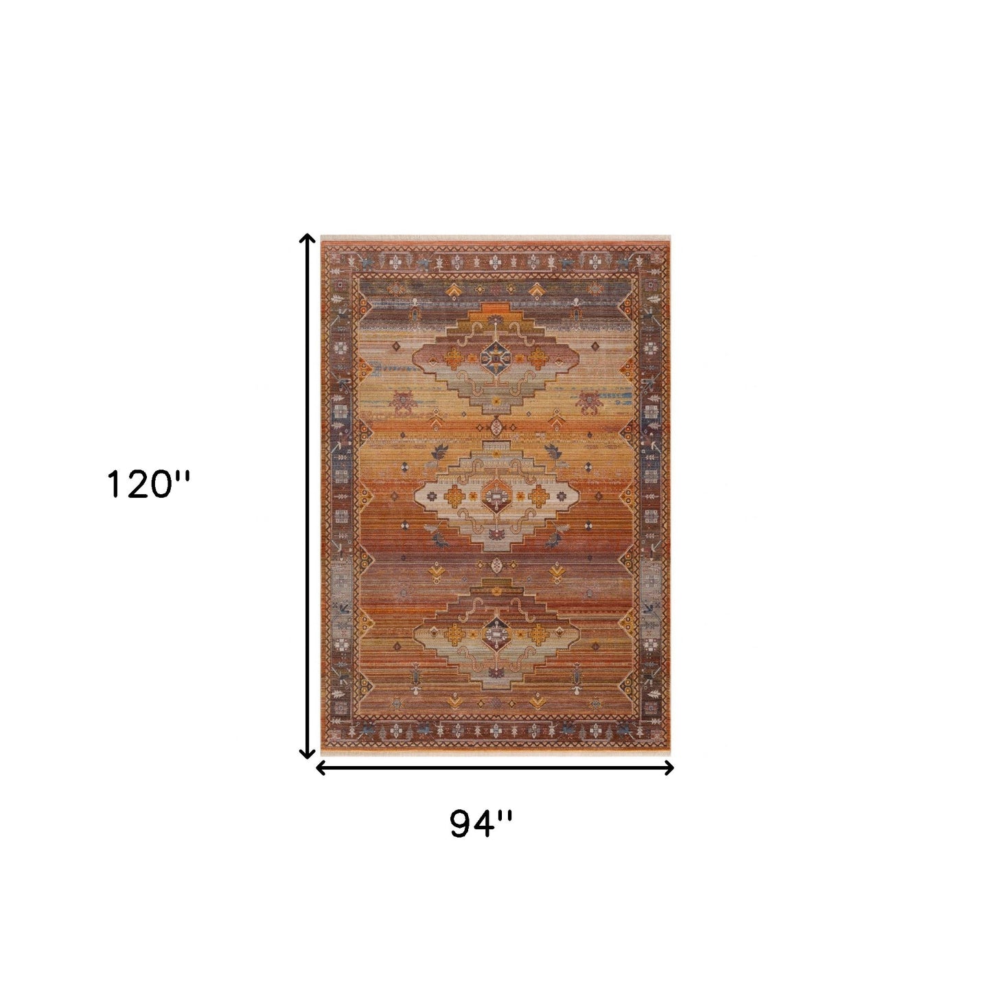 8 x 10 Brown Southwestern Rug