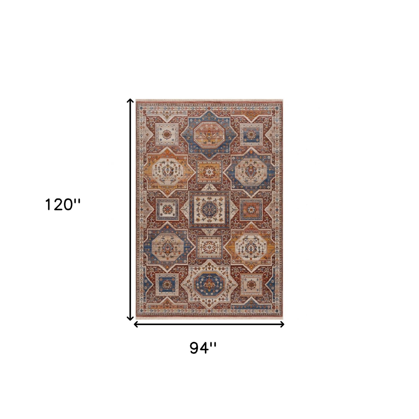 8 x 10 Red Southwestern Rug