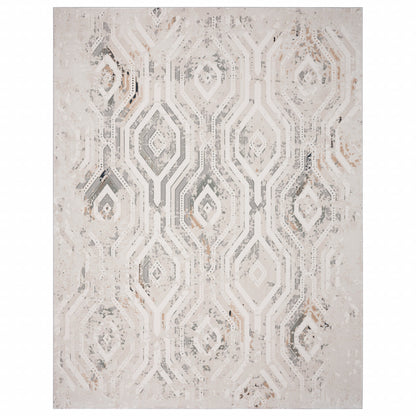 8 x 10 Cream Distressed Rug