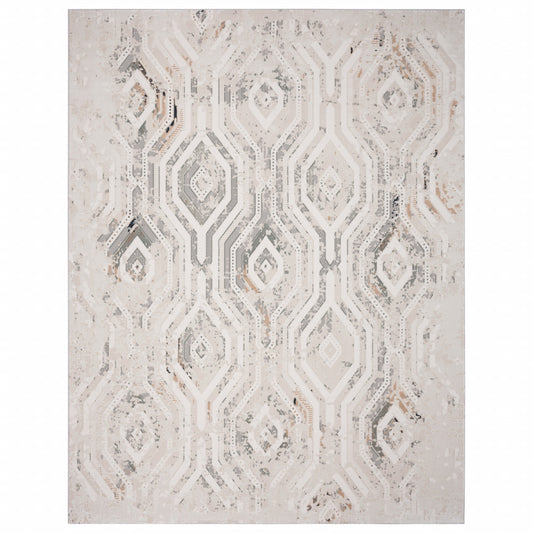 8 x 10 Cream Distressed Rug