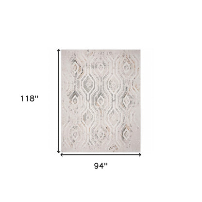 8 x 10 Cream Distressed Rug