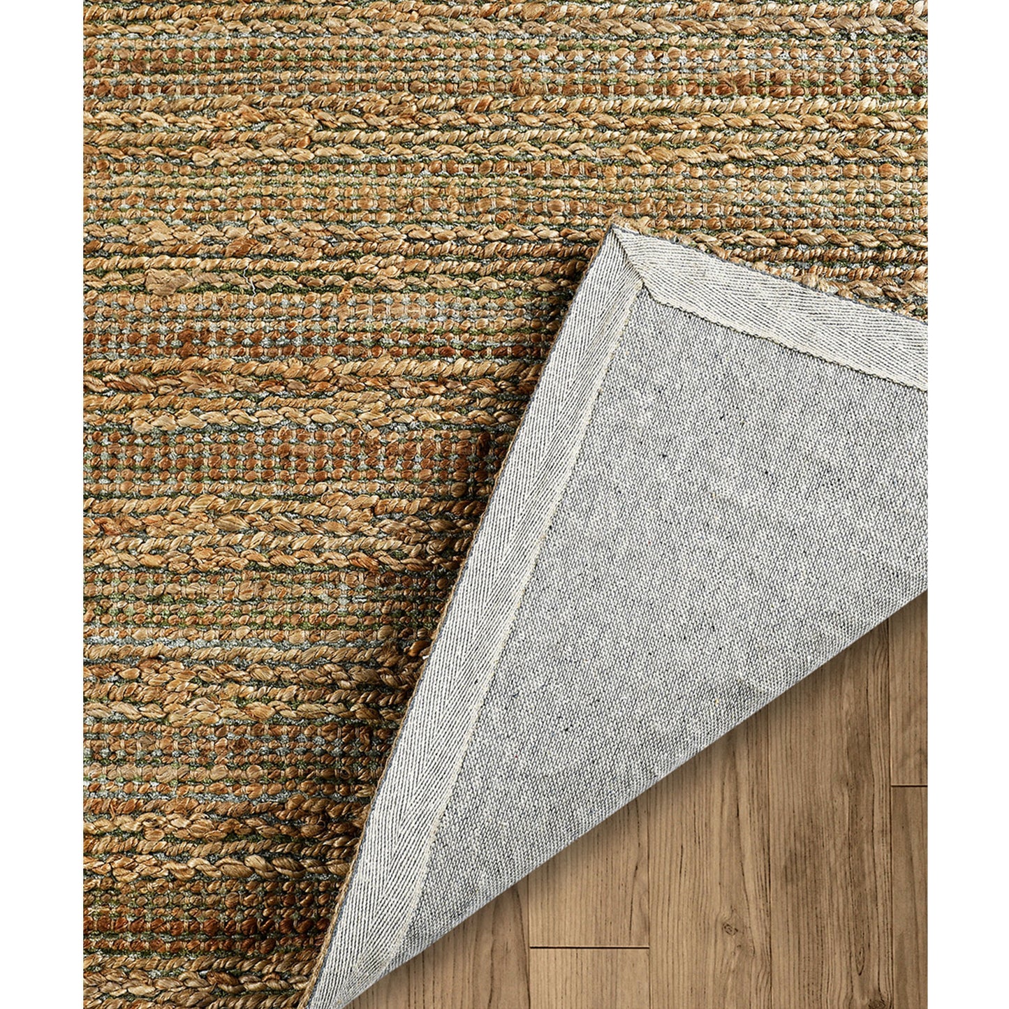 8 x 10 Green Hand Woven Non Skid Rug