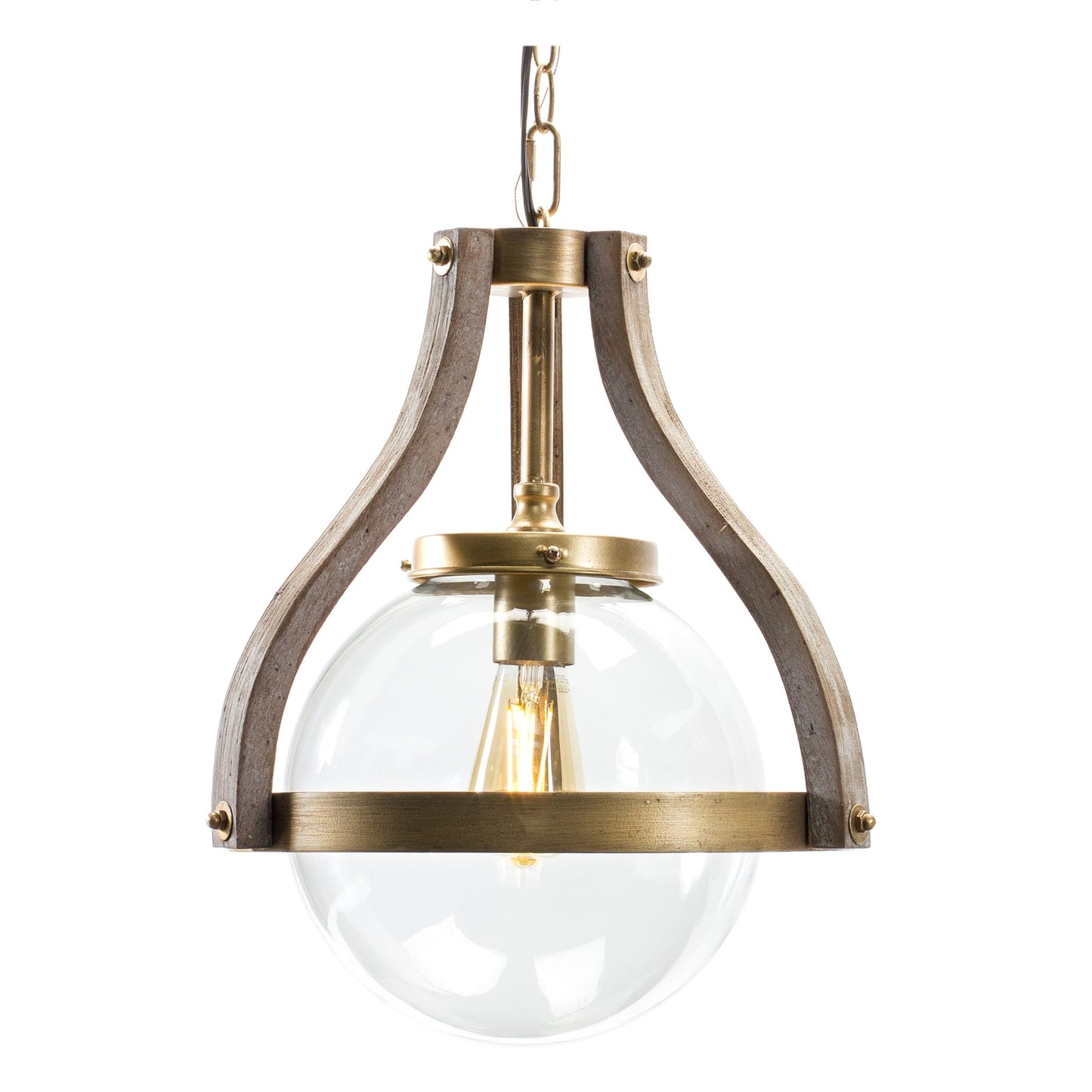 Gold Unique Statement Wood Ceiling Light