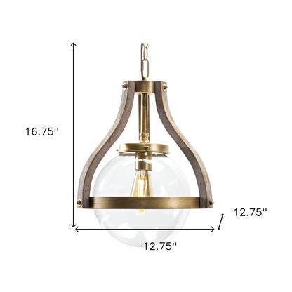 Gold Unique Statement Wood Ceiling Light
