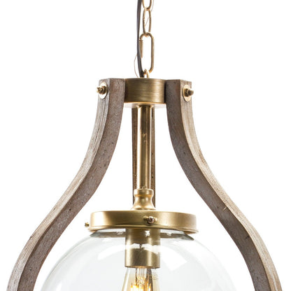 Gold Unique Statement Wood Ceiling Light