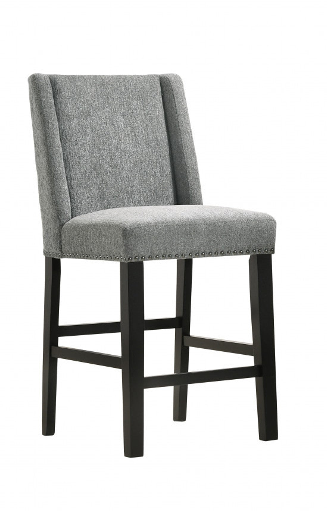 Charcoal & Espresso Solid Wood Bar Chairs - Set of 2