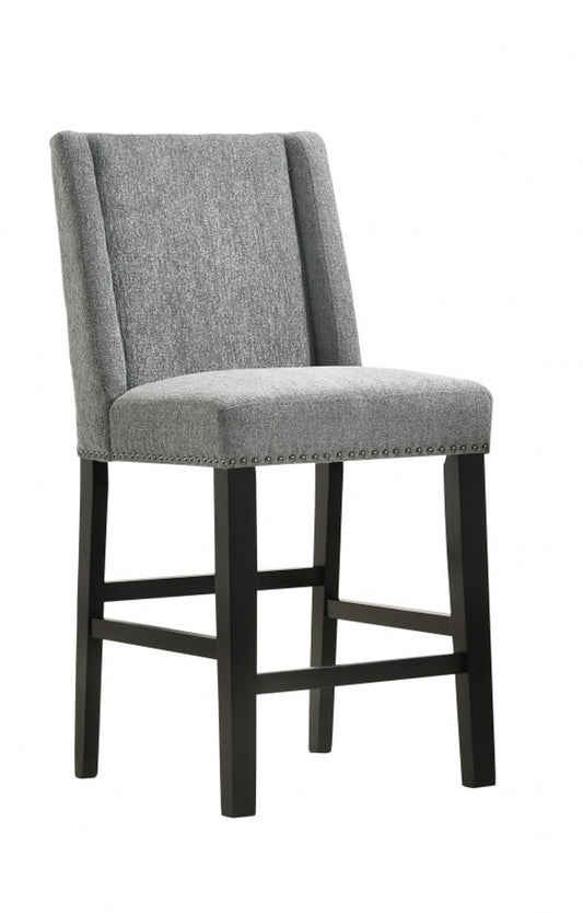 Charcoal & Espresso Solid Wood Bar Chairs - Set of 2