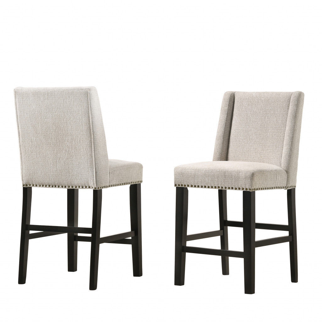 Fawn & Espresso Iron Bar Chairs - Set of 2
