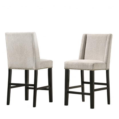 Fawn & Espresso Iron Bar Chairs - Set of 2