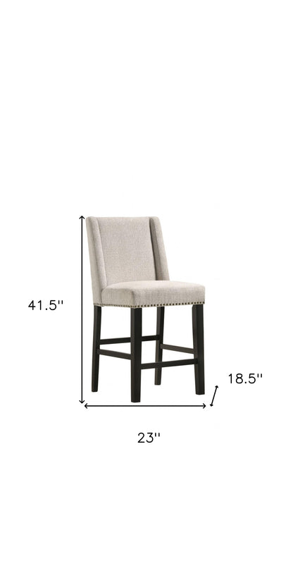 Fawn & Espresso Iron Bar Chairs - Set of 2