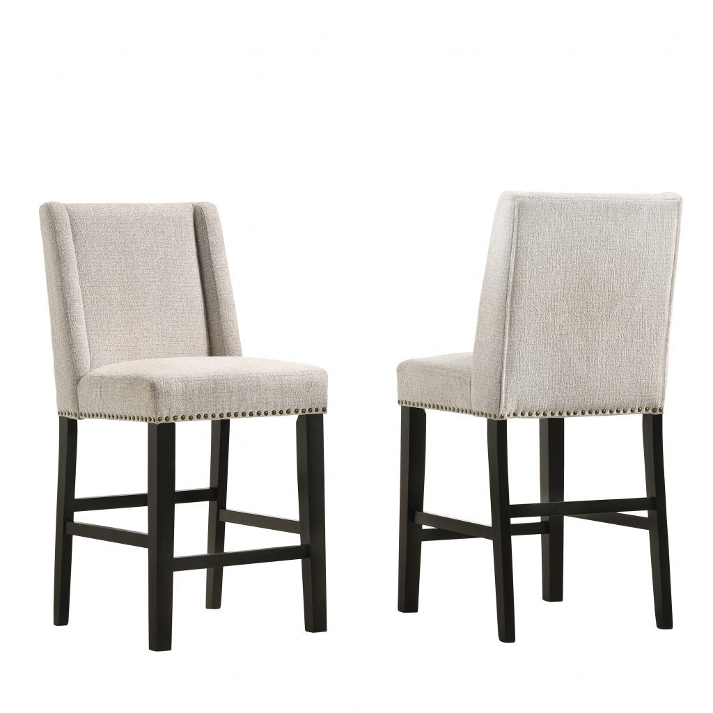 Fawn & Espresso Iron Bar Chairs - Set of 2