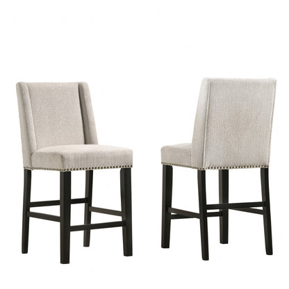 Fawn & Espresso Iron Bar Chairs - Set of 2