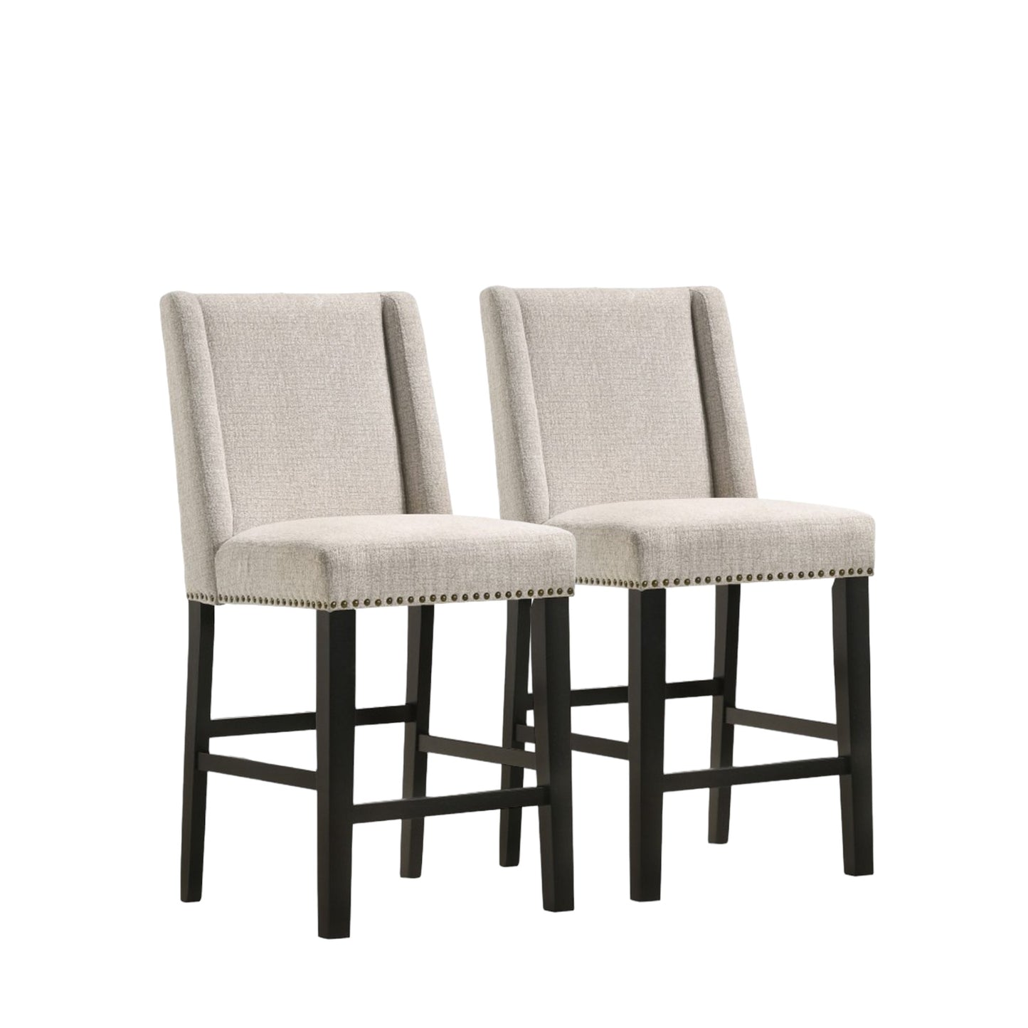 Fawn & Espresso Iron Bar Chairs - Set of 2