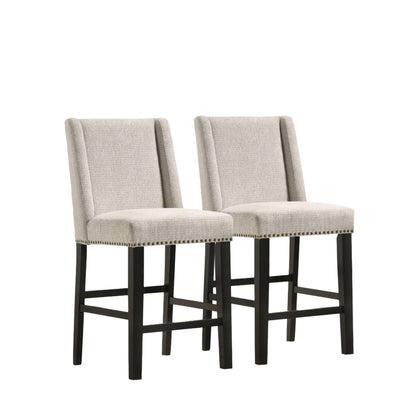 Fawn & Espresso Iron Bar Chairs - Set of 2
