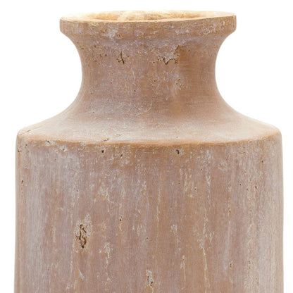 Beige Terracotta Cylinder Floor Vase