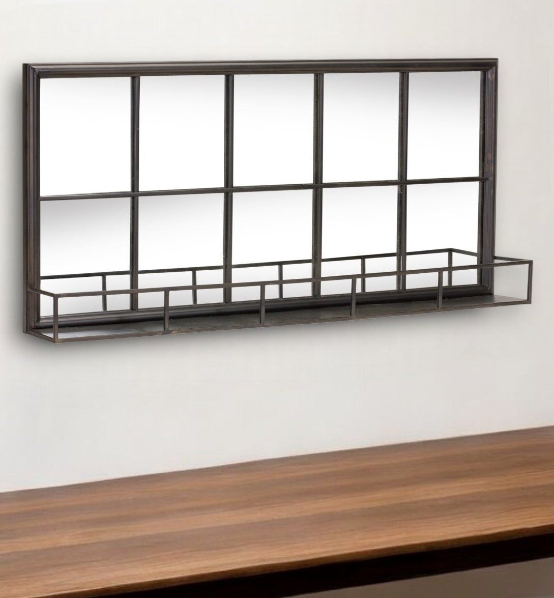 Black Iron Framed Accent Mirror