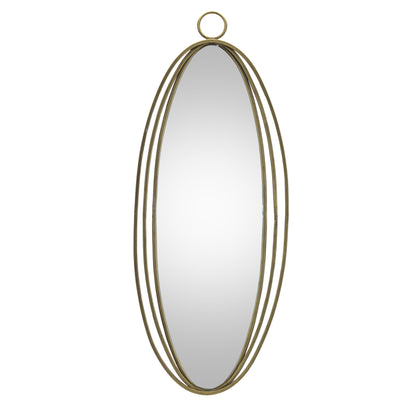 Gold Oval Metal Framed Accent Mirror
