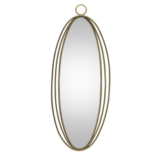 Gold Oval Metal Framed Accent Mirror