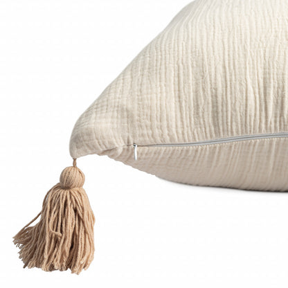 Light Beige & Dark Beige 100% Cotton Pillow