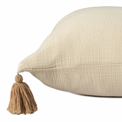 Light Beige & Dark Beige 100% Cotton Pillow