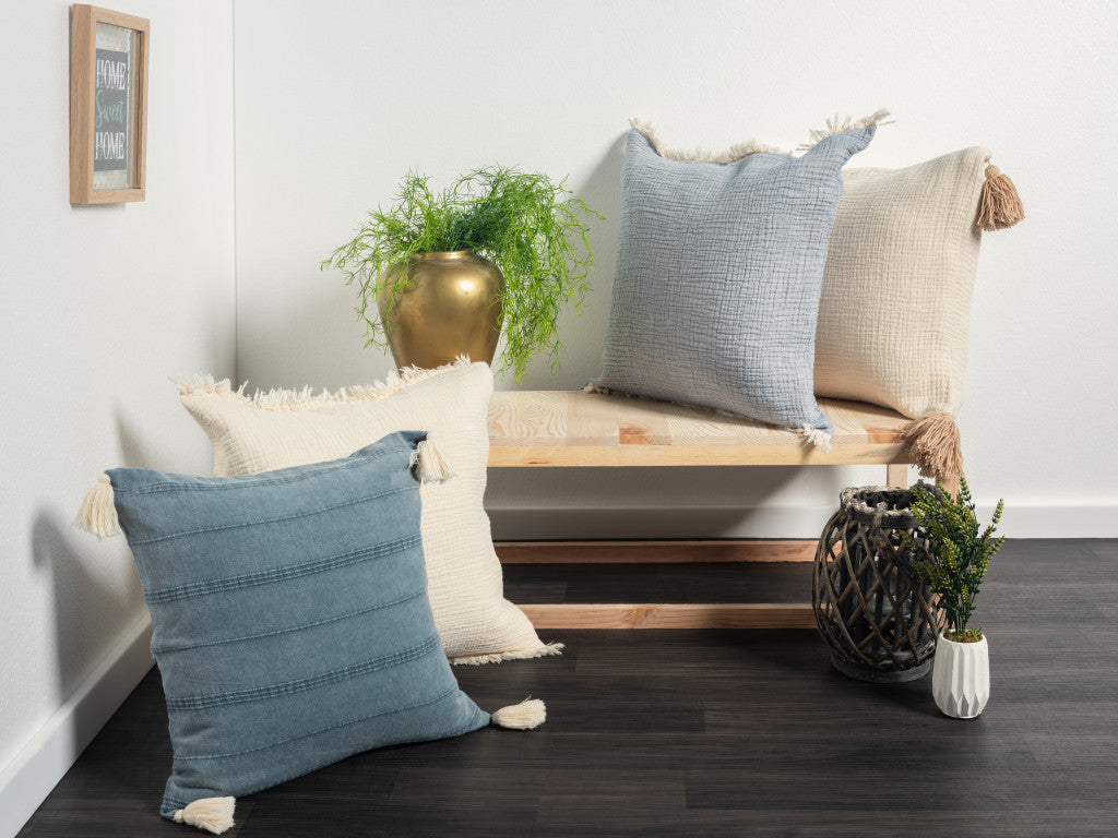 Light Beige & Dark Beige 100% Cotton Pillow