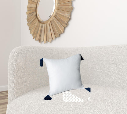 White & Blue 100% Cotton Pillow