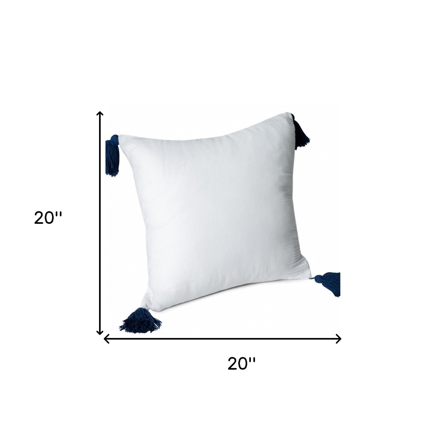 White & Blue 100% Cotton Pillow