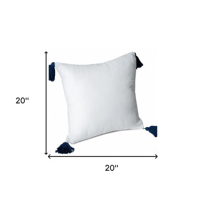 White & Blue 100% Cotton Pillow
