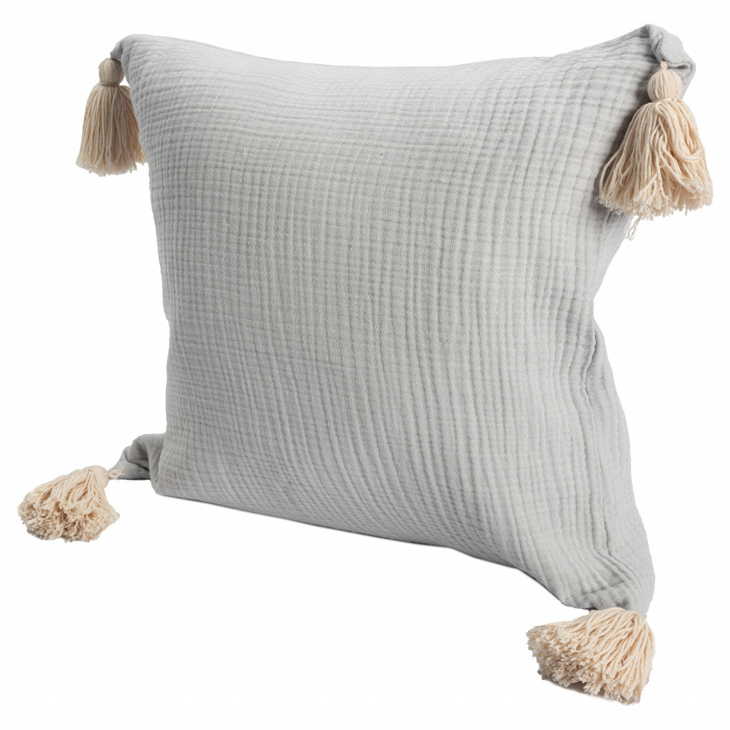 Gray & Beige 100% Cotton Pillow