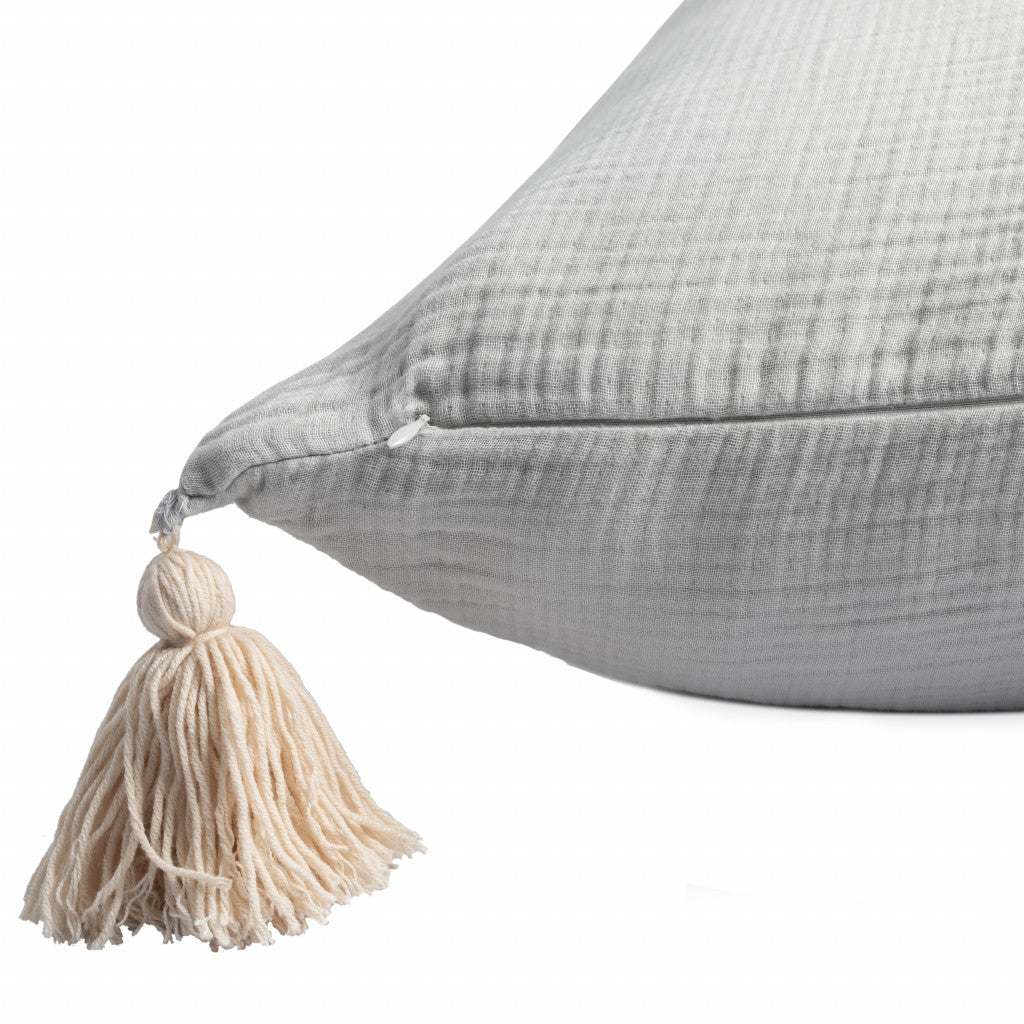 Gray & Beige 100% Cotton Pillow