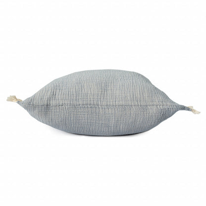 Blue Gray & Cream 100% Cotton Pillow