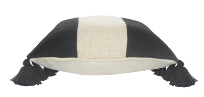 Black & Ivory 100% Cotton Striped Pillow
