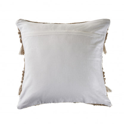 Beige & White Geometric Pillow