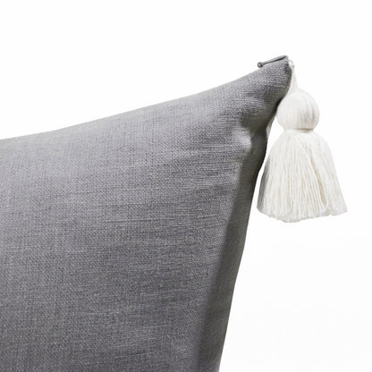 Slate Gray Linen Striped Pillow