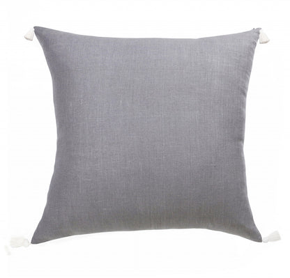 Slate Gray Linen Striped Pillow