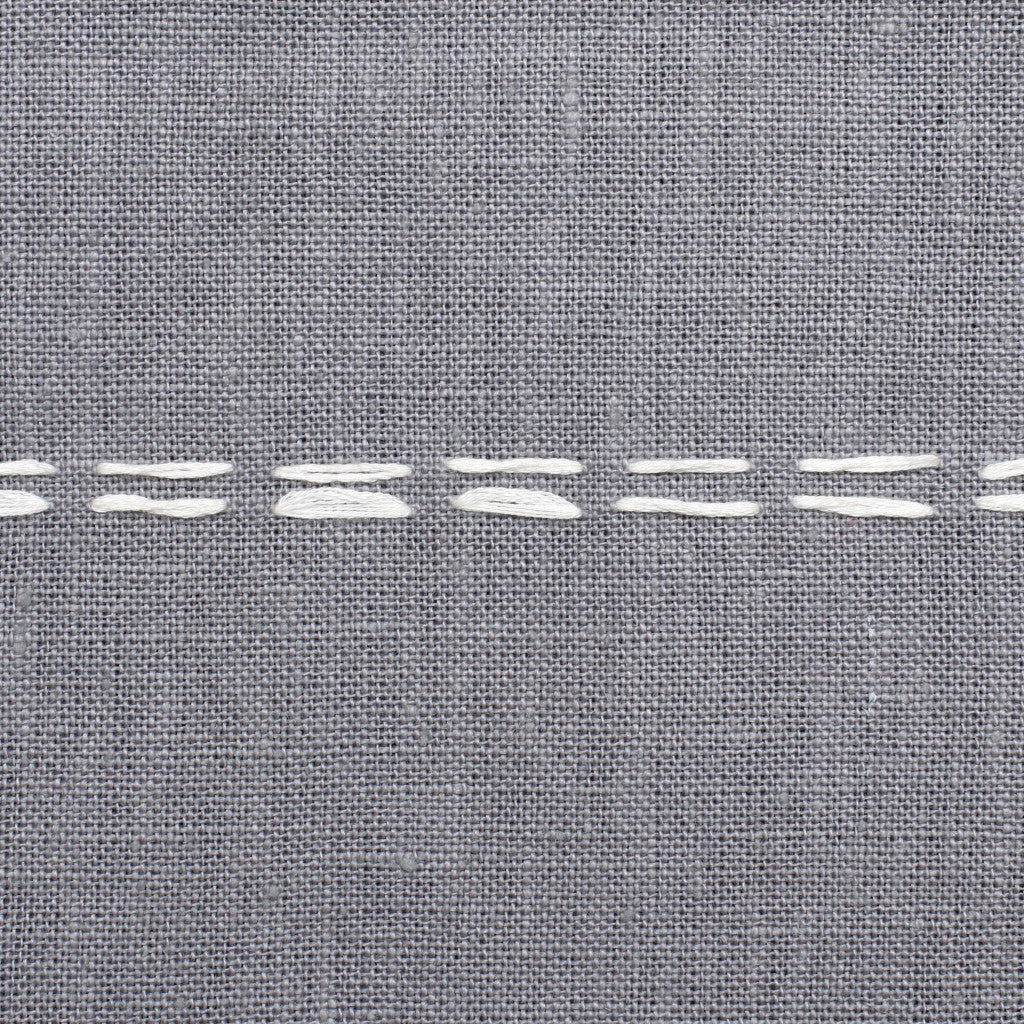 Slate Gray Linen Striped Pillow