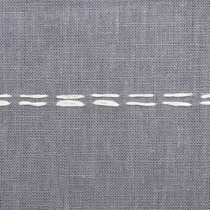 Slate Gray Linen Striped Pillow