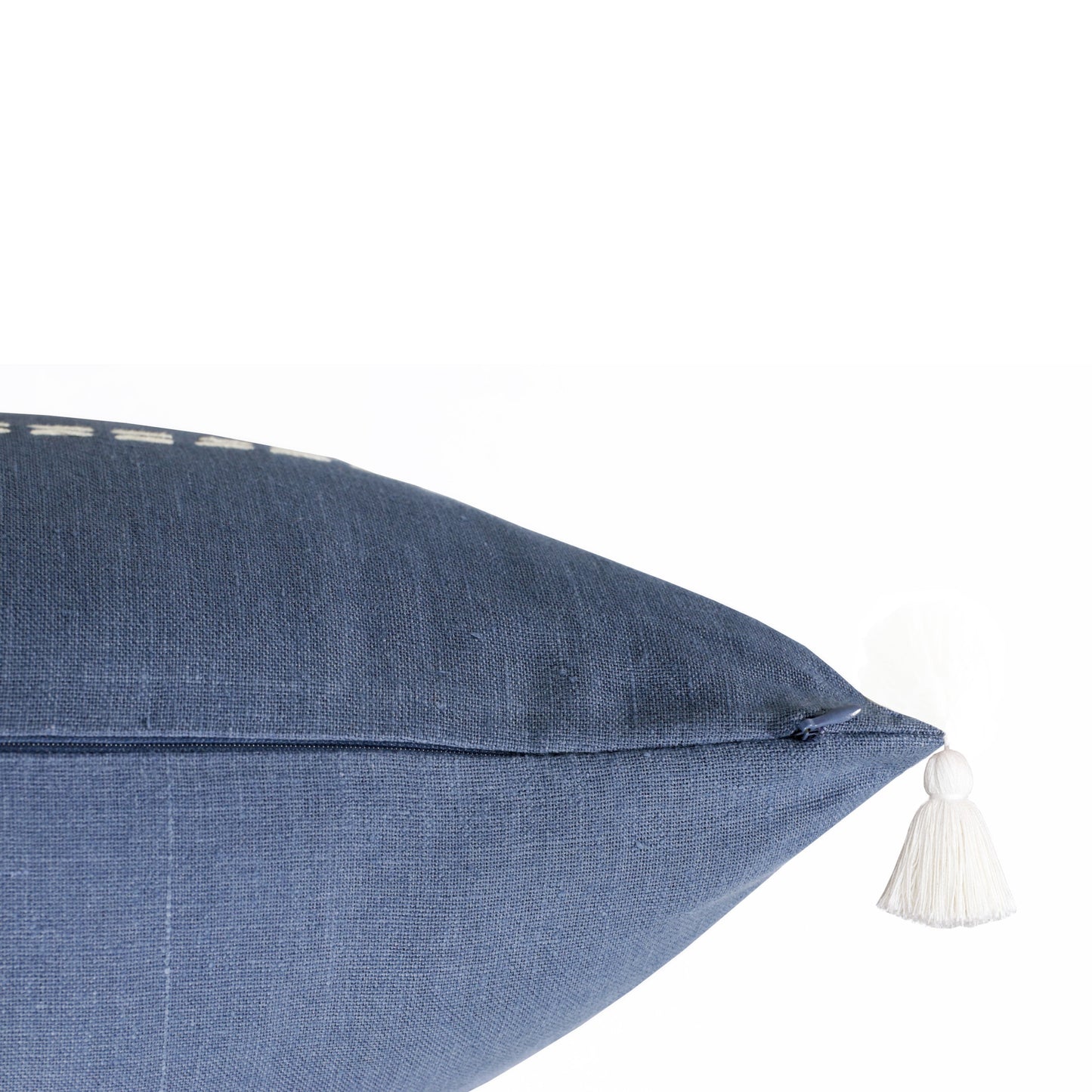 Navy Linen Striped Pillow