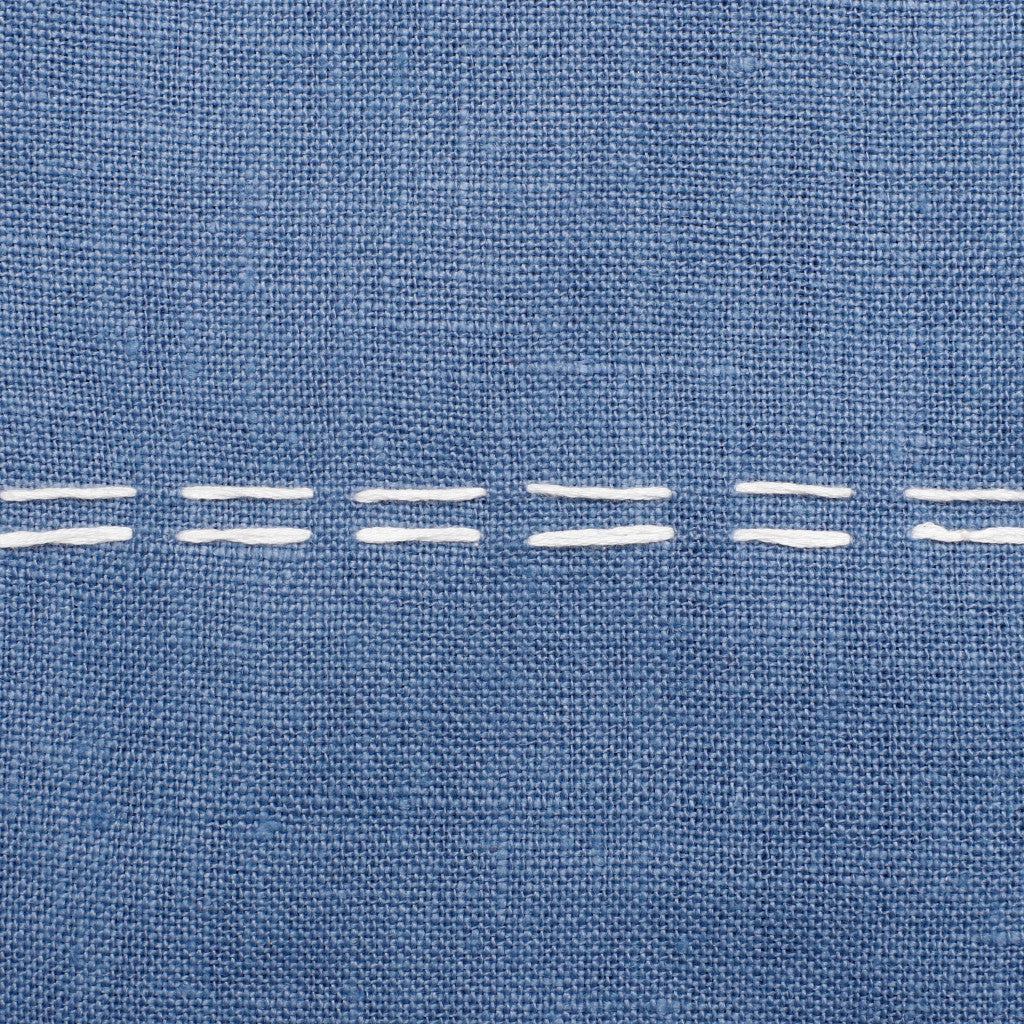 Navy Linen Striped Pillow