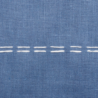 Navy Linen Striped Pillow