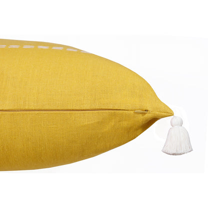 Mustard Linen Striped Pillow